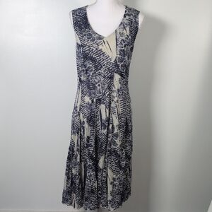 Coldwater Creek Blue And Cream Sundress